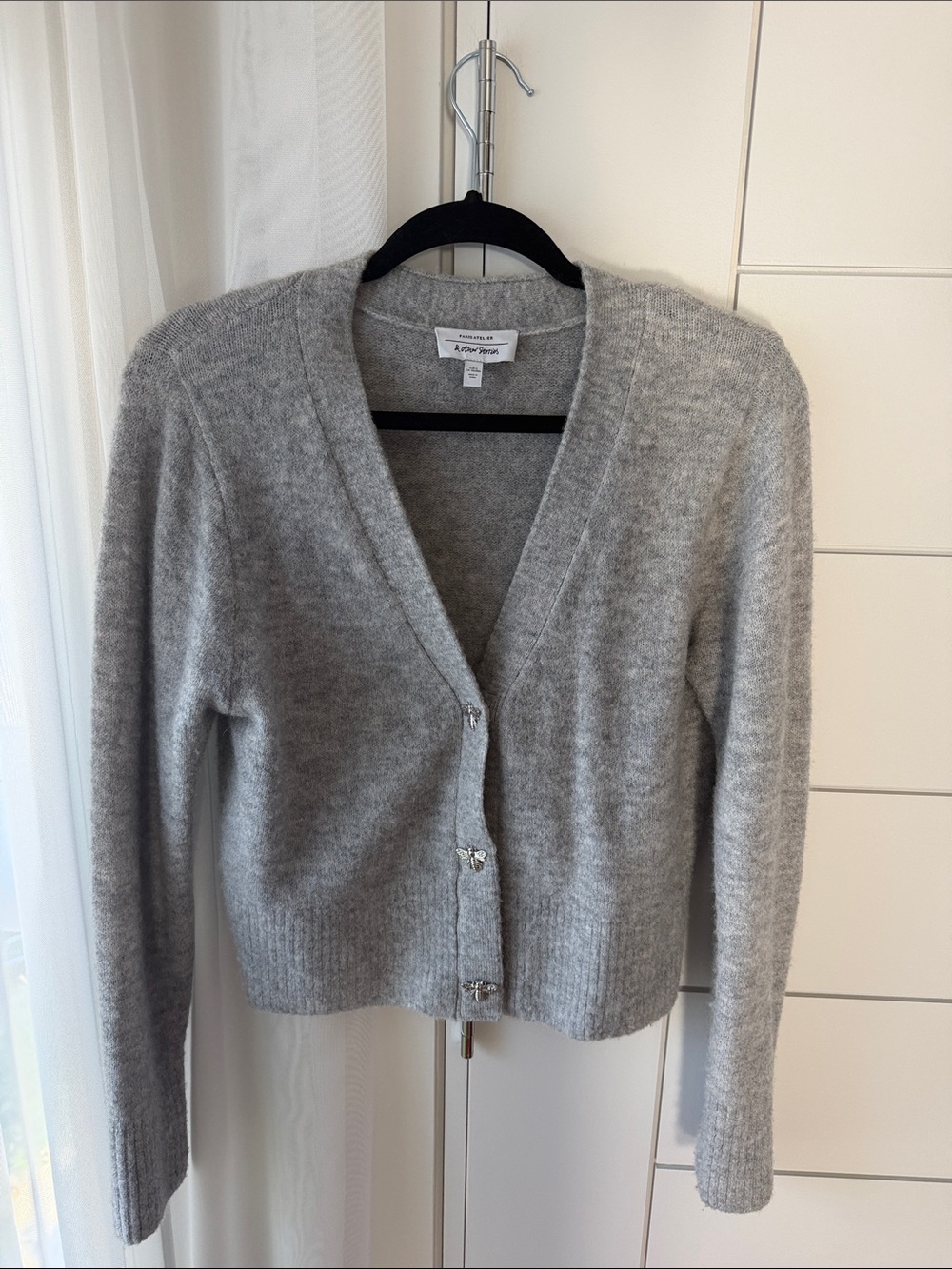 OTHER STORIES  Light Heather Gray V-Neck Cashmere-Blend Cardigan